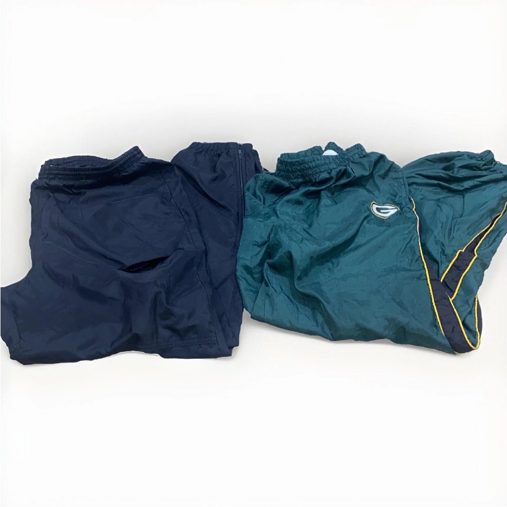 Vintage 90’s Wind Pants Ankle Zipper, Black Nike. Green Bay Packers Sz. L